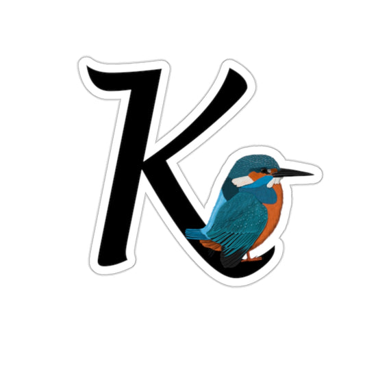 kingfisher letter k bird sticker