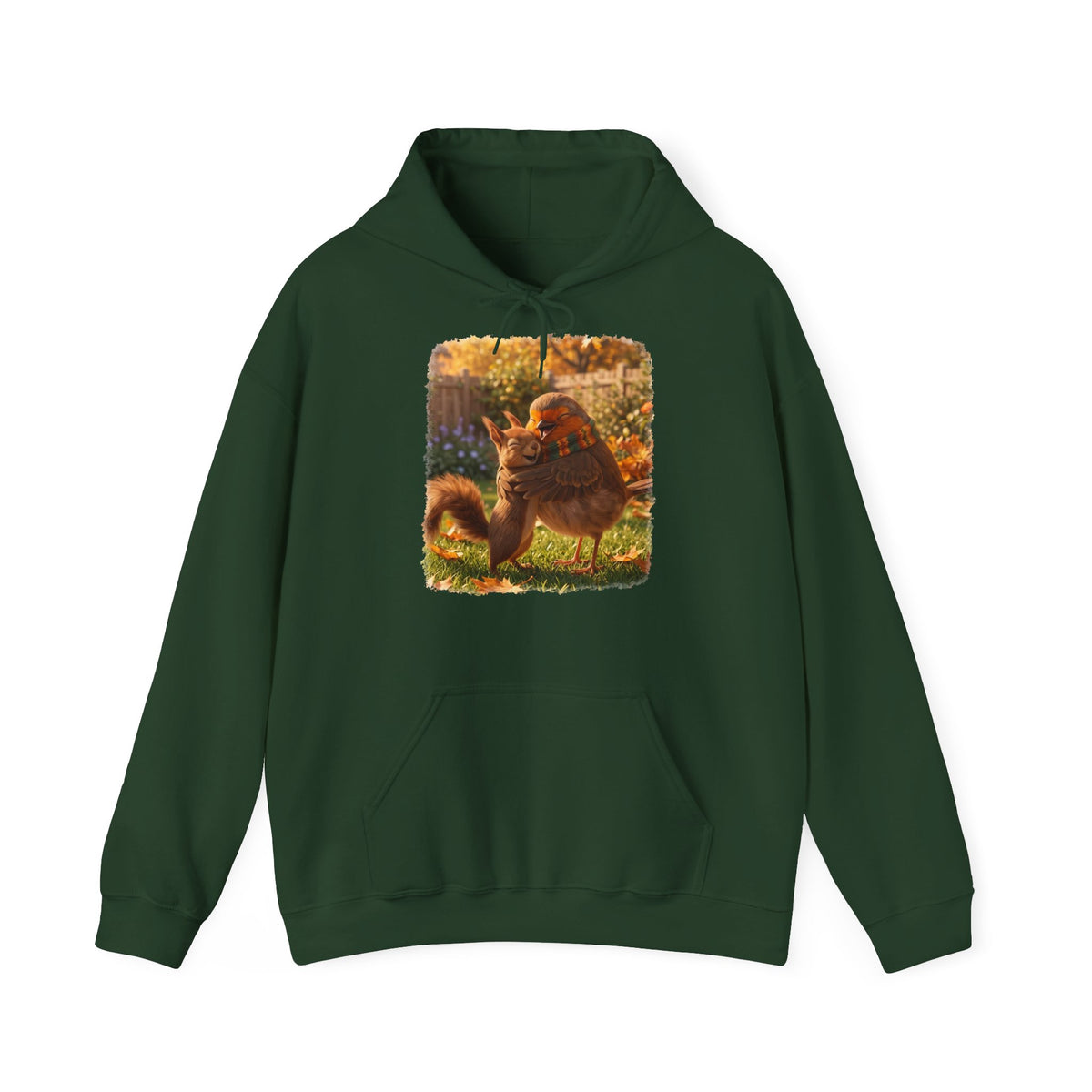 Hoodie Rosi Rotkehlchen & Eichhörnchen | Kapuzenpullover für Vogelfreunde