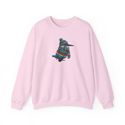 Kingfisher Winter Sweatshirt | Bird Watcher Crewneck | Unisex Songbirds Wearing Knit Gift for Bird Lovers