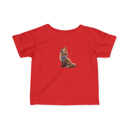 Fuchs mit Rotkehlchen Vogelmotiv Baby T-Shirt Süßes Tiermotiv
