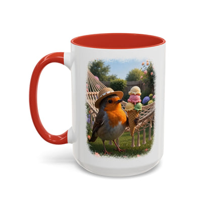 Robin Rosi Ice Cream Garden Premium Mug for Bird Lovers