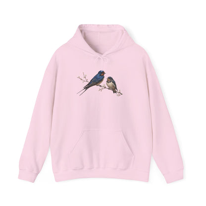 Barn Swallow with Fledgling Hoodie Bird Lover & Bird Watcher | Unisex Sweater | Gift for Bird Lovers