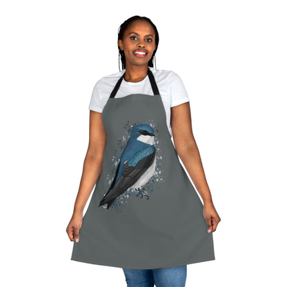 Tree Swallow Bird Art Apron Dark Grey