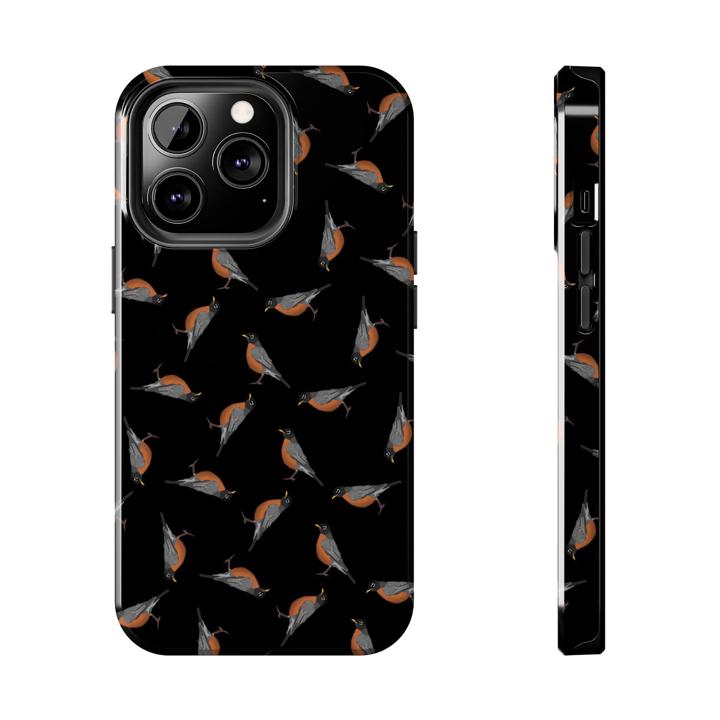 American Robin iPhone Case Black – Premium Tough Phone Cover for Bird Lovers