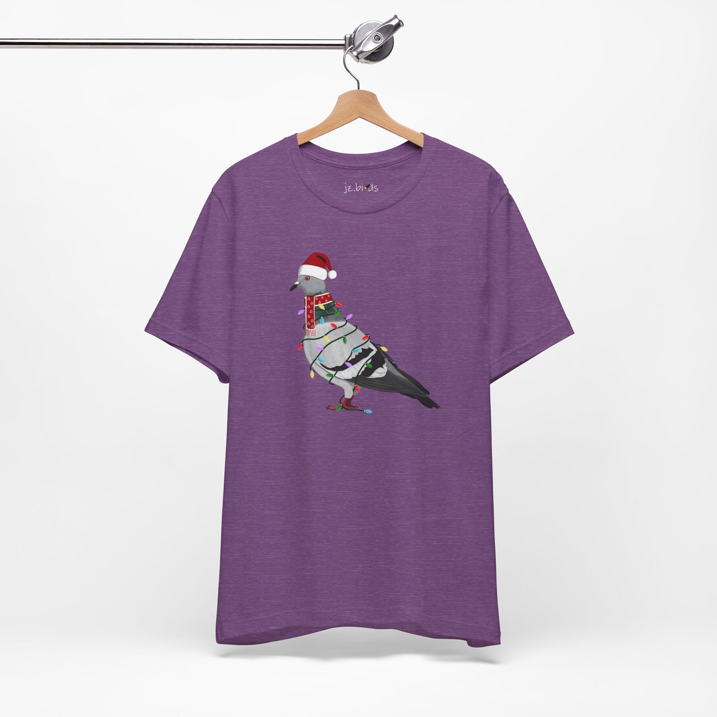 Pigeon with Fairy Lights Christmas Bird T-Shirt