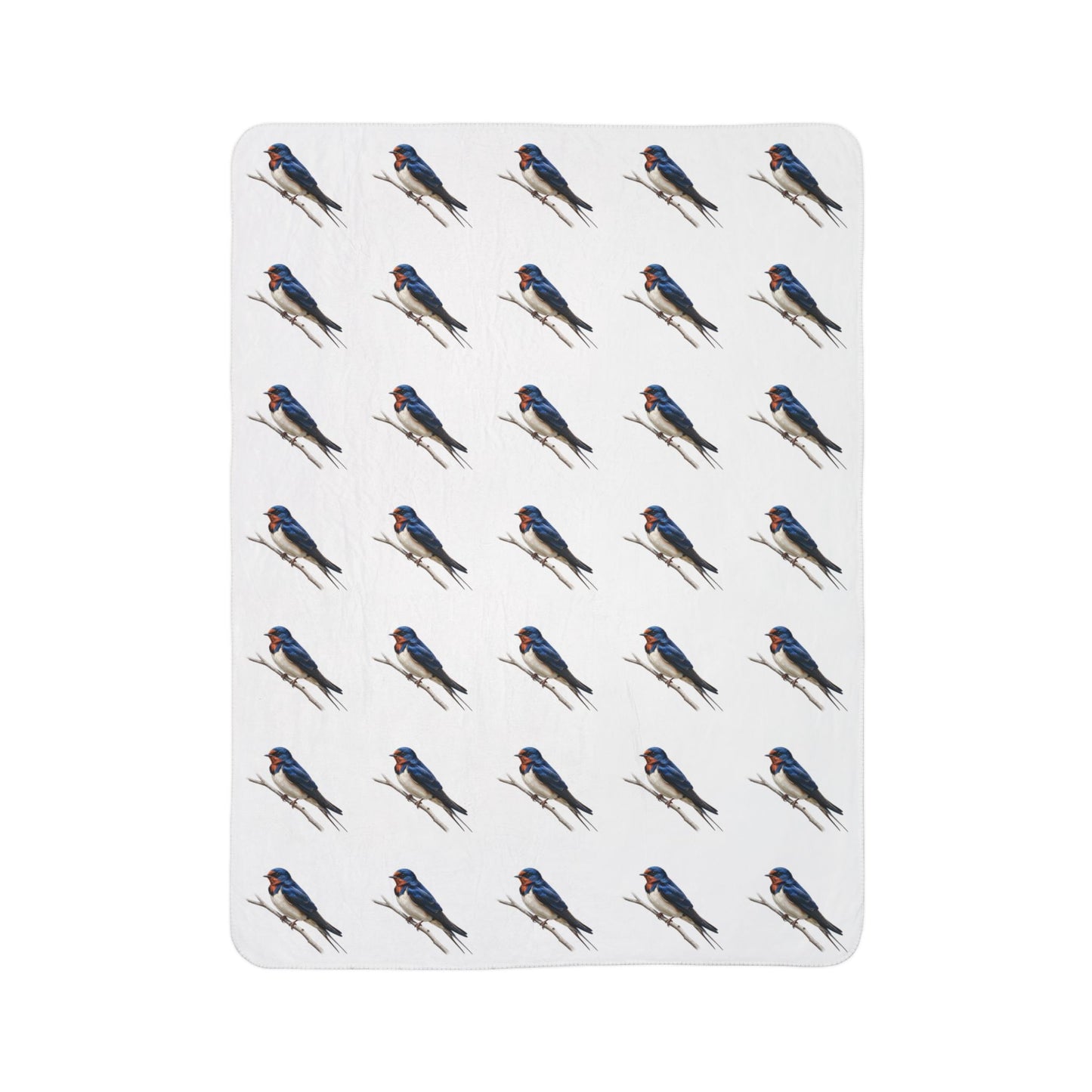 Barn Swallow Art Fleece Sherpa Blanket (60"x80") - Thick, Ultra-Soft & Cozy Throw for Bird Lovers