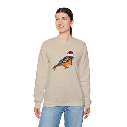 Baltimore Oriole with Fairy Lights Santa Claus Christmas Bird Sweatshirt