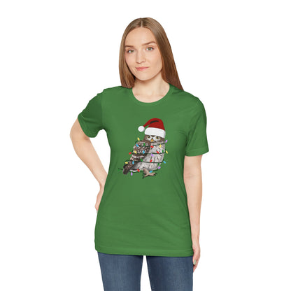 Owl with Fairy Lights Christmas Bird T-Shirt