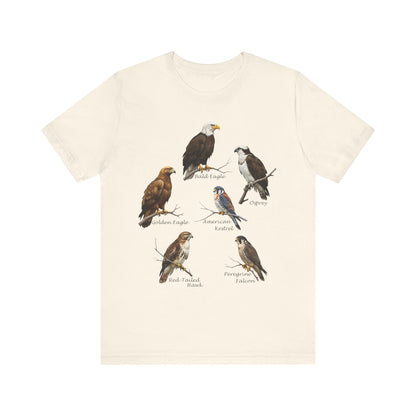 North American Raptors Shirt – Bald Eagle, Hawk, Osprey & Falcon Field Guide