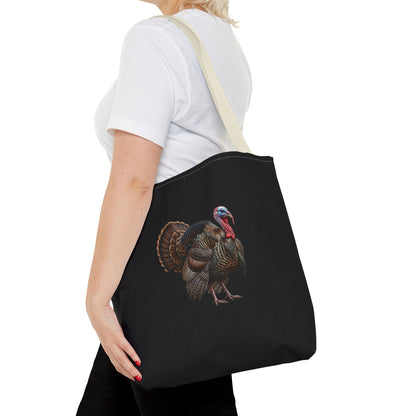 Thanksgiving Turkey Tote Bag | Wild Turkey on Black | Autumn Farmers Market Bag
