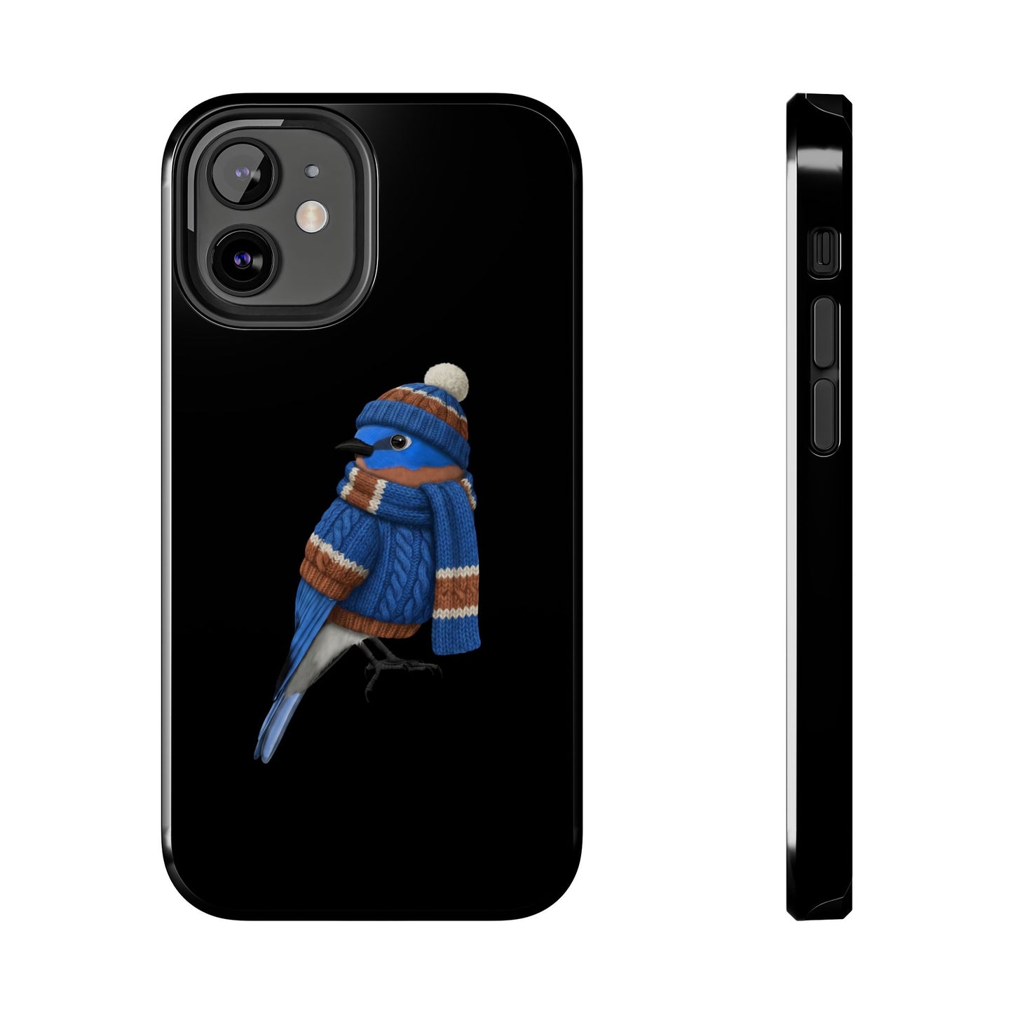 鳥のアートが描かれたブルーバードの二層式iPhoneケース – 鳥類学者や鳥好きの方へのプレゼントに最適