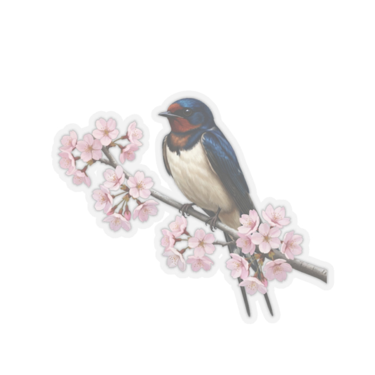 Barn Swallow Stickers – bird sticker, cherry blossoms