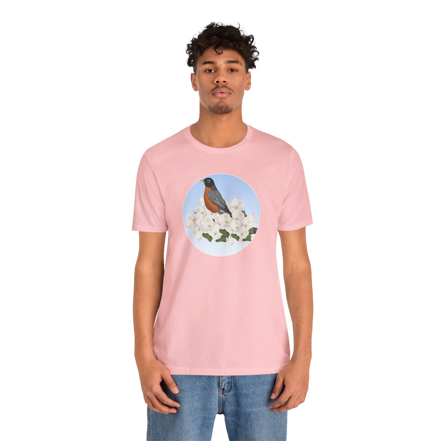 American Robin and Spring Apple Blossoms Bird T-Shirt