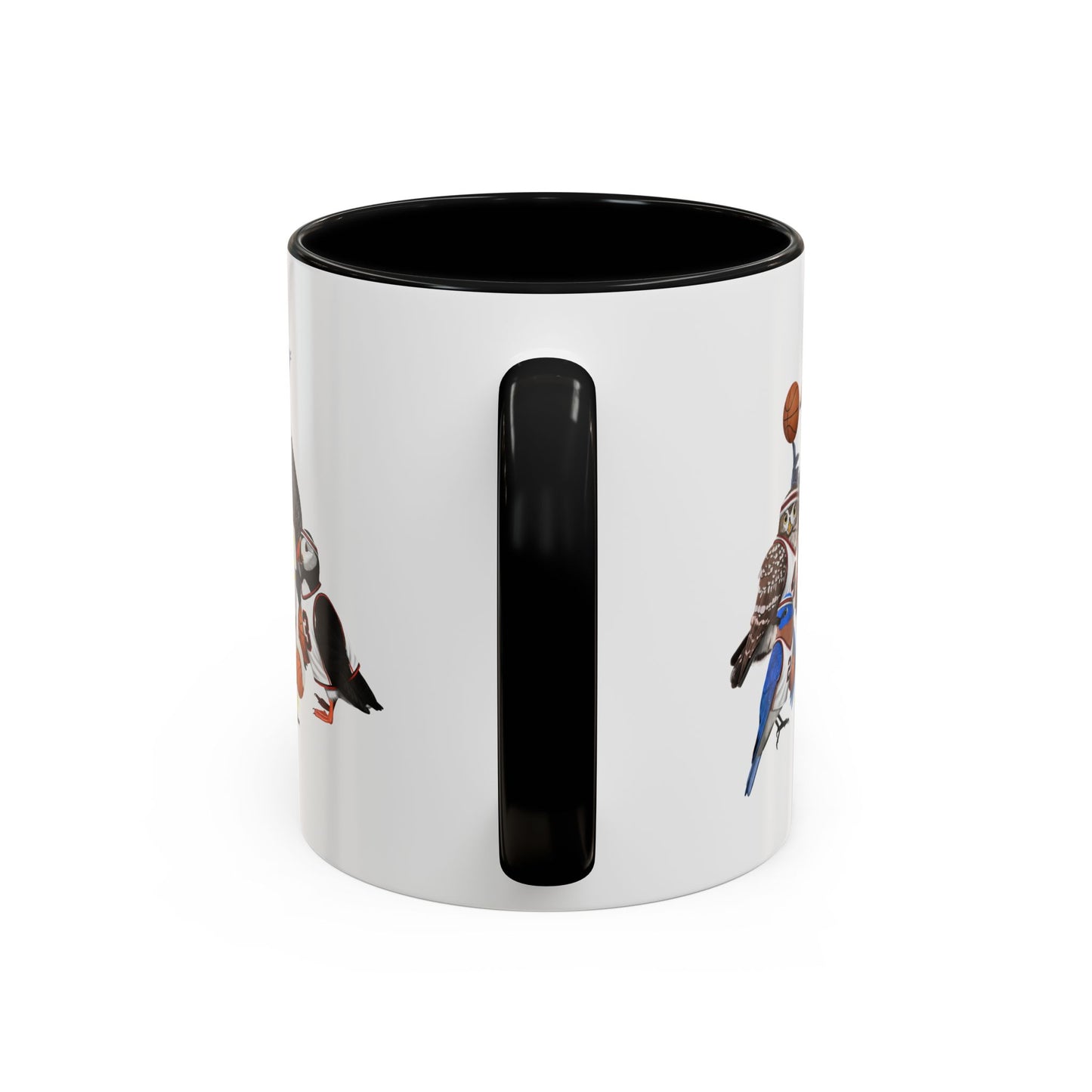 Funny Basketball Ceramic Bird Coffee Mug – Custom Gift for Bird Watchers