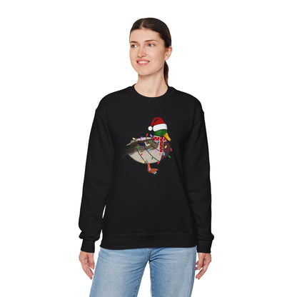 Mallard with Fairy Lights Santa Claus Christmas Bird Sweatshirt