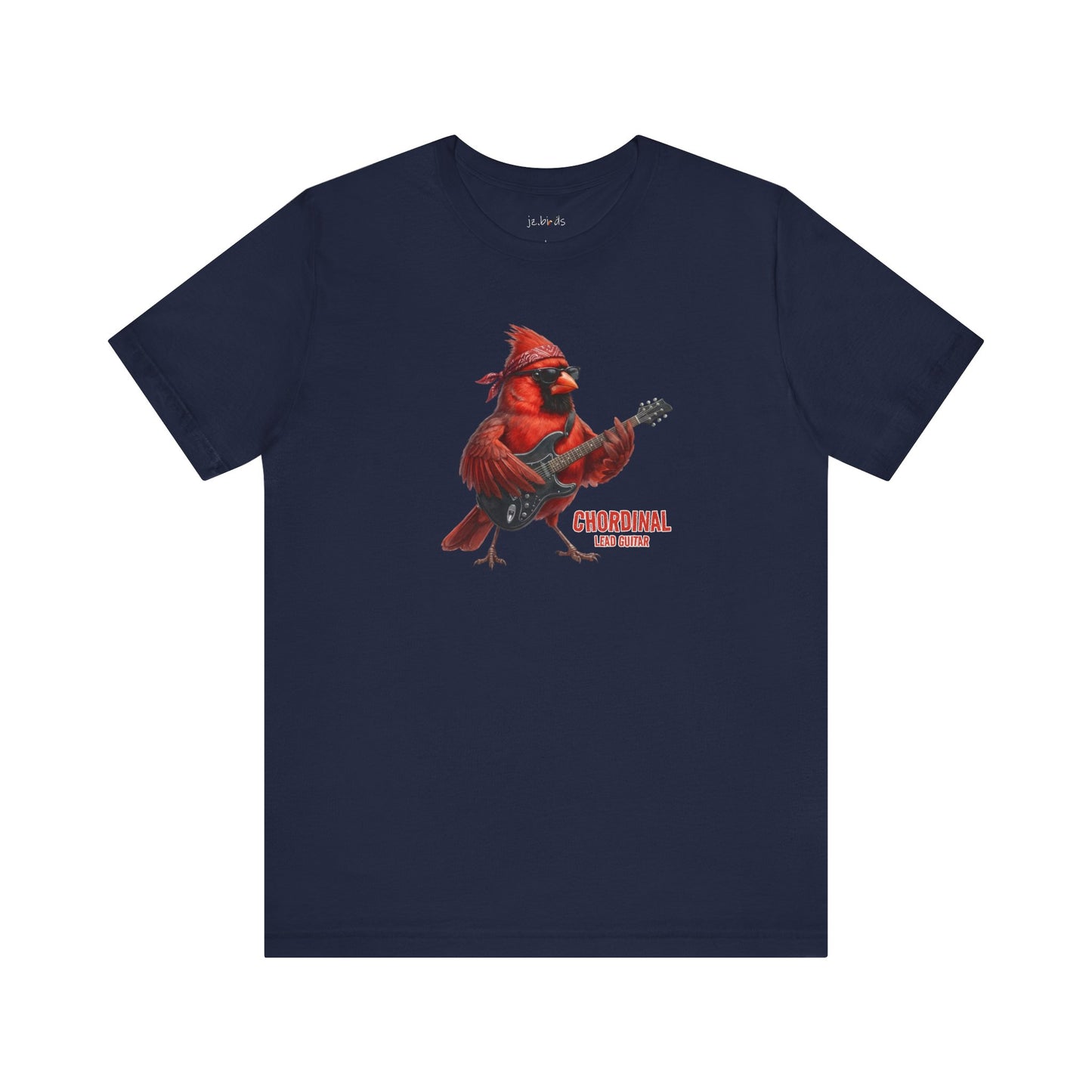 The Chordinal Graphic Tee – Northern Cardinal Guitarist – Funny Rock Band Bird Shirt