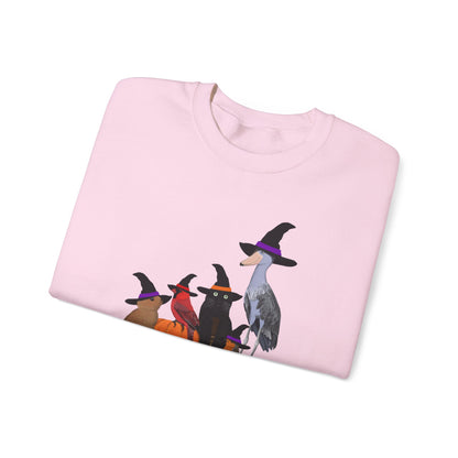 Robin Shoebill Cardinal Rabbit with Cat Happy Halloween Birds Sweatshirt