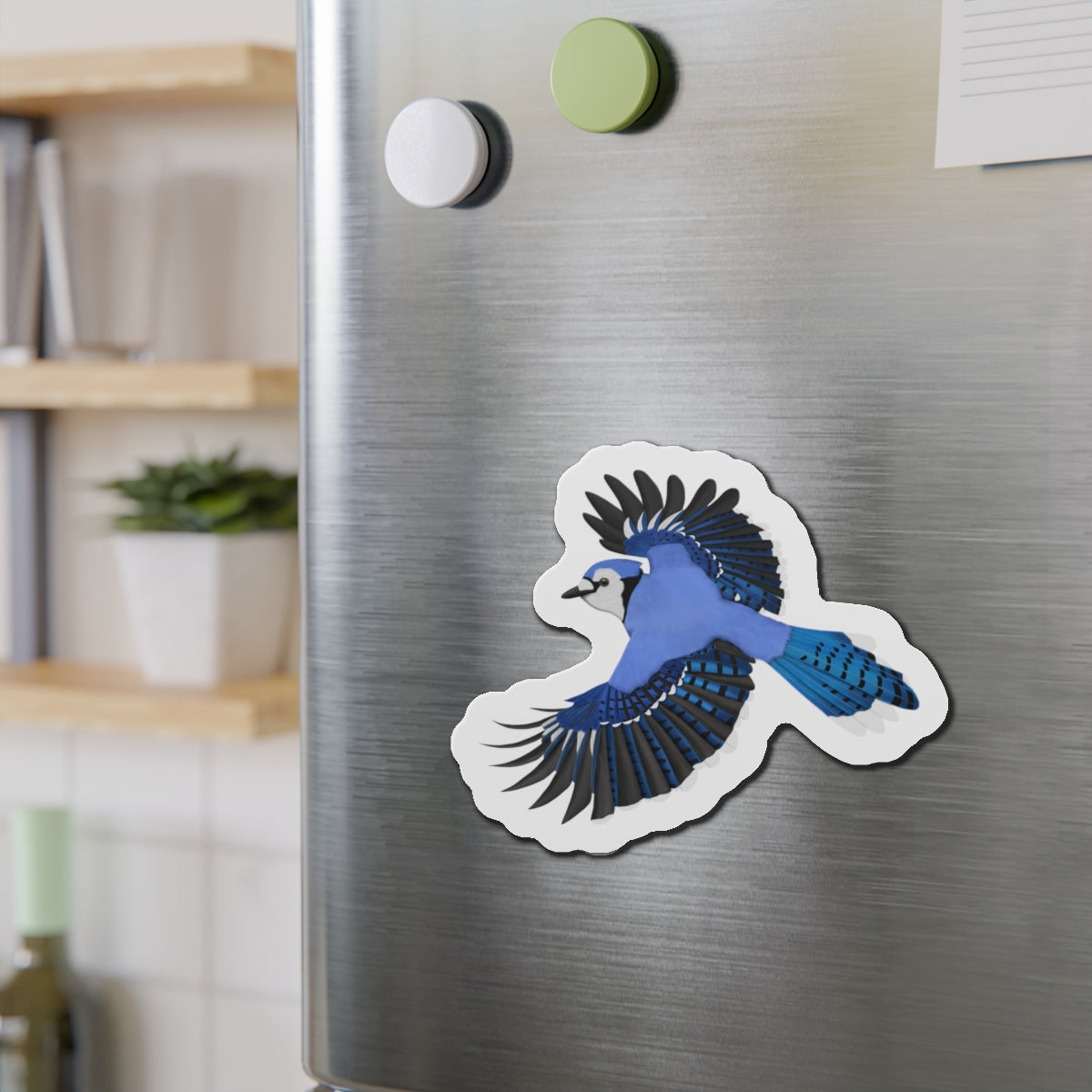 Blue Jay Flying Bird Magnet