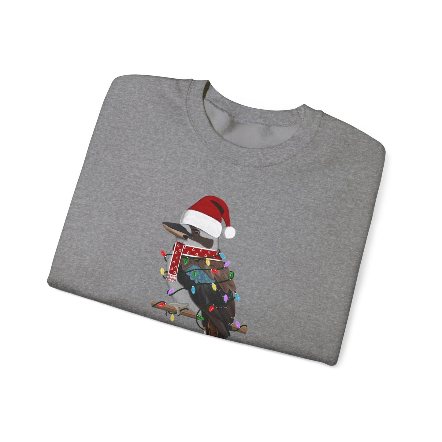 Kookaburra with Fairy Lights Santa Claus Christmas Bird Sweatshirt