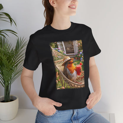 Robin Rosi Hammock and Smoothie T-Shirt for Bird Lovers