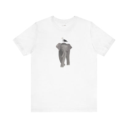 Elephant with Seagull Bird Birding & Birdwatching T-Shirt