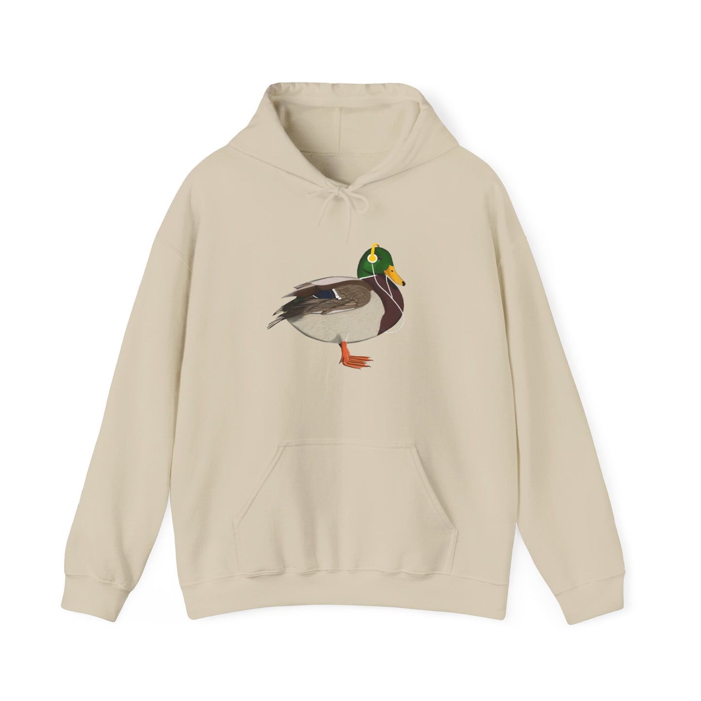 Mallard with Music Headphones Bird Birdwatching Birdlover Hoodie