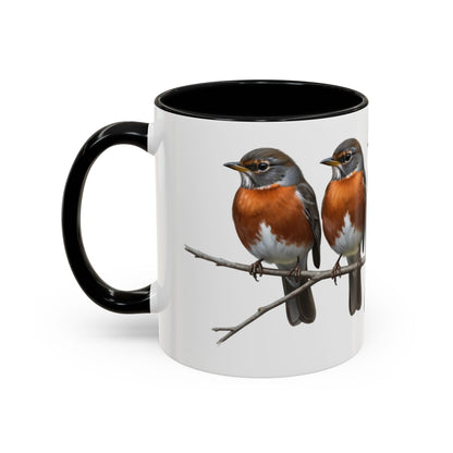 枝に止まるアメリカムシクイの陶器製バードコーヒーマグ – バードウォッチャーへのカスタムギフト