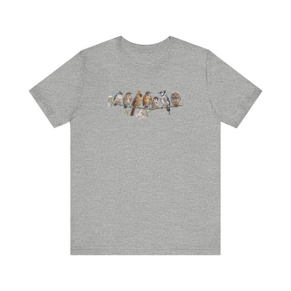 Bluebird Cardinal Blue Jay Robin | 7 Little Fledglings T-Shirt | Cute Baby Birds Graphic Tee