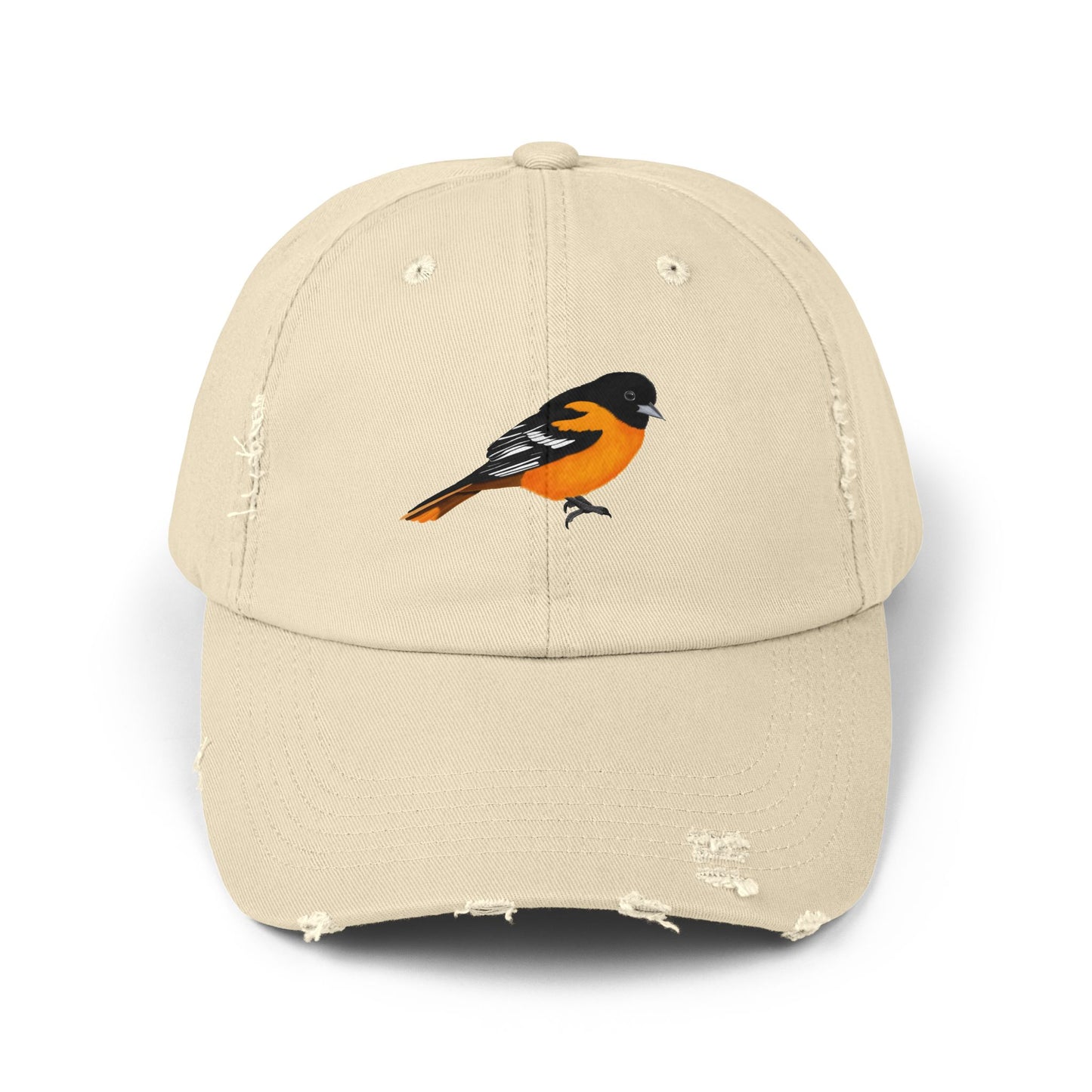 Baltimore Oriole Bird Art Distressed Cap