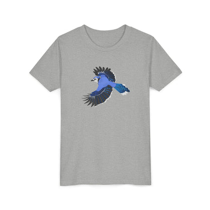 Blue Jay Flying Birding & Birdwatching Bird Youth T-Shirt