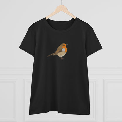 European Robin Bird Design for Birdwatchers and Bird Lovers Women's T-Shirt