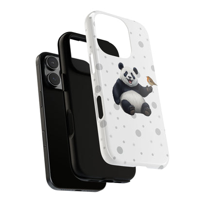 Rotkehlchen mit Panda iPhone & Google Pixel Tiermotiv Handyhülle - Tierisch guter Schutz