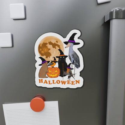 Robin Shoebill Oriole with Cat and Bunny Halloween Bird Magnet