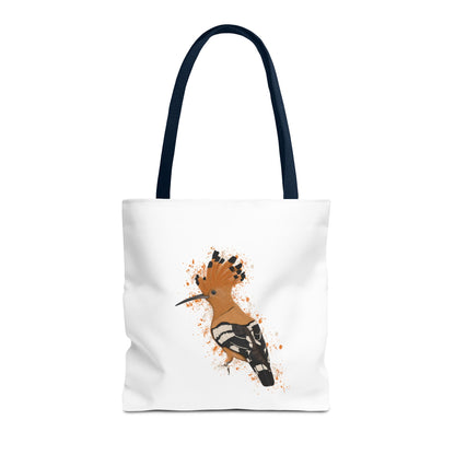 Wiedehopf Tragetasche 40x40cm Vogel Tasche Weiß für Vogelbeobachter