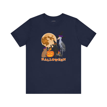 Baltimore Oriole Robin Shoebill with Cat and Bunny Halloween Bird T-Shirt