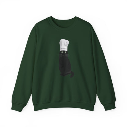 Black Cat Kitchen Chef Cat Lover Sweatshirt