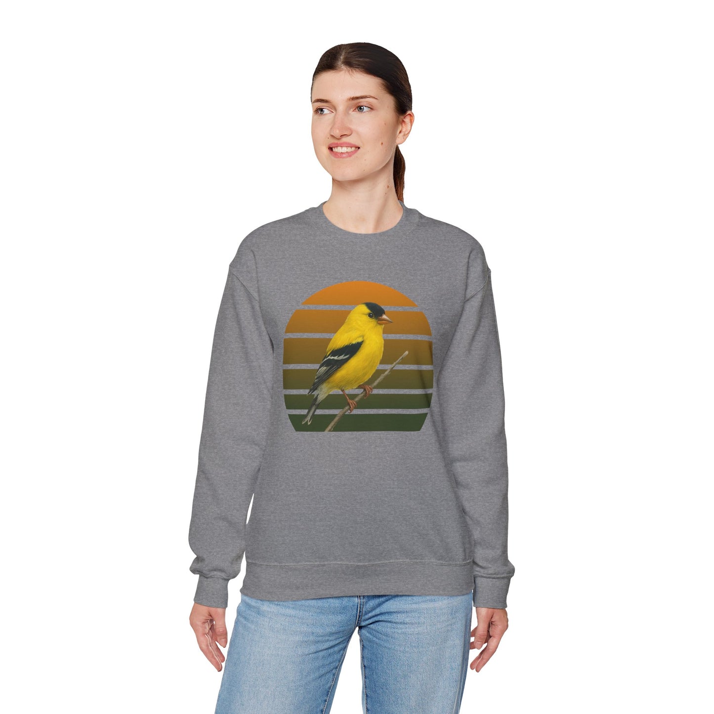 American Goldfinch Sweatshirt | Unisex Bird Lover Pullover | Wildlife Birder Gift | Songbird Crewneck