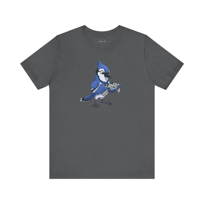 Blue Jay Playing Video Games Funny Gamer and Bird Lover T-Shirt
