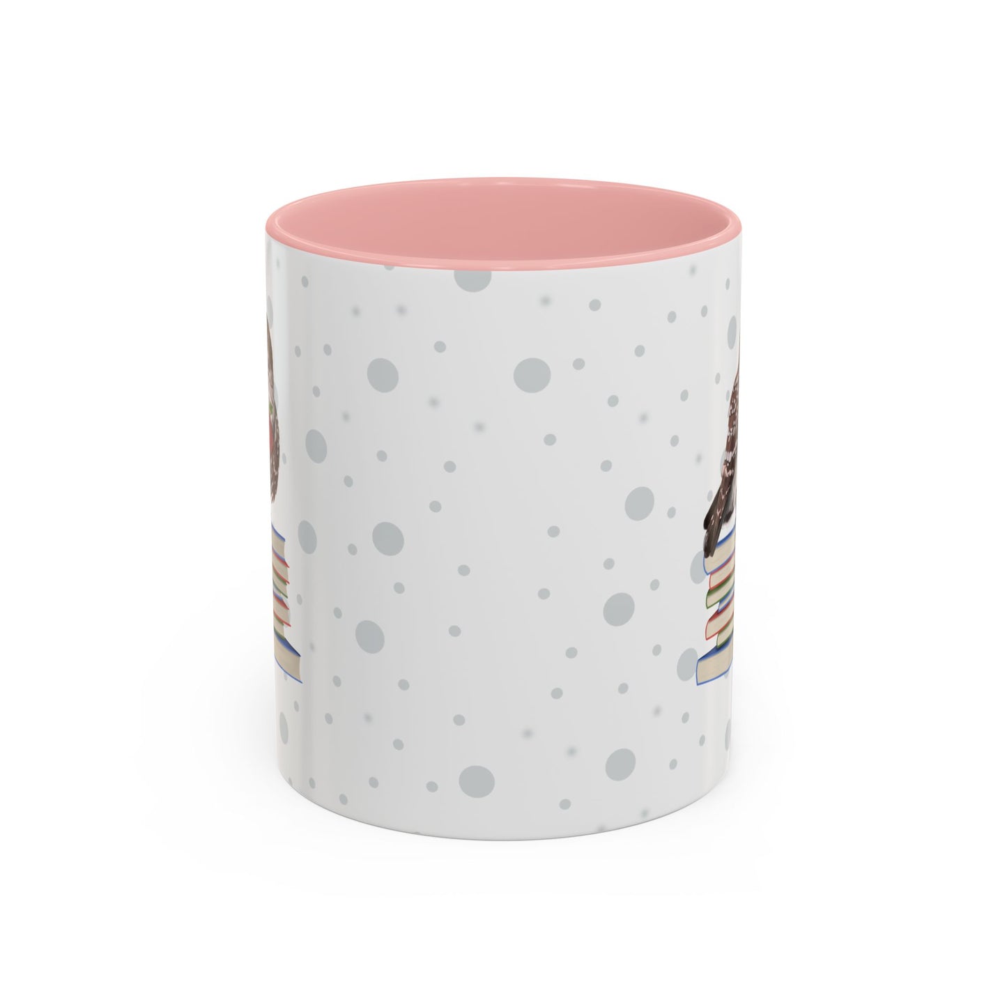 Cute Owl on Books Teacher Mug – Two-Tone Classroom Coffee Cup