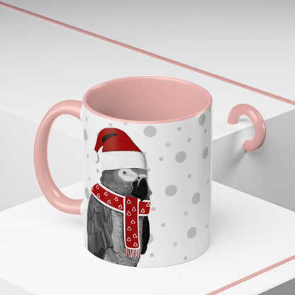 Grey Parrot Christmas Bird Coffee Mug