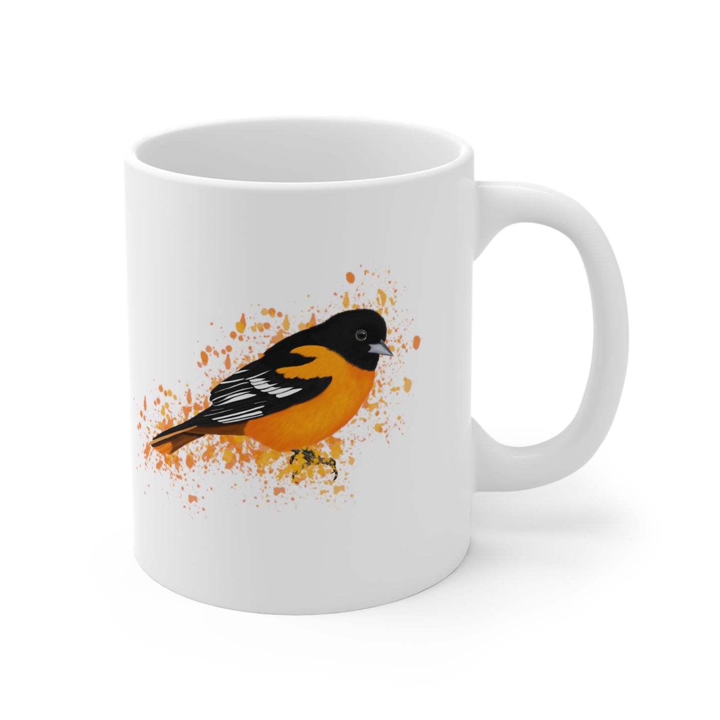 Baltimore Oriole Bird Ceramic Mug 11oz White