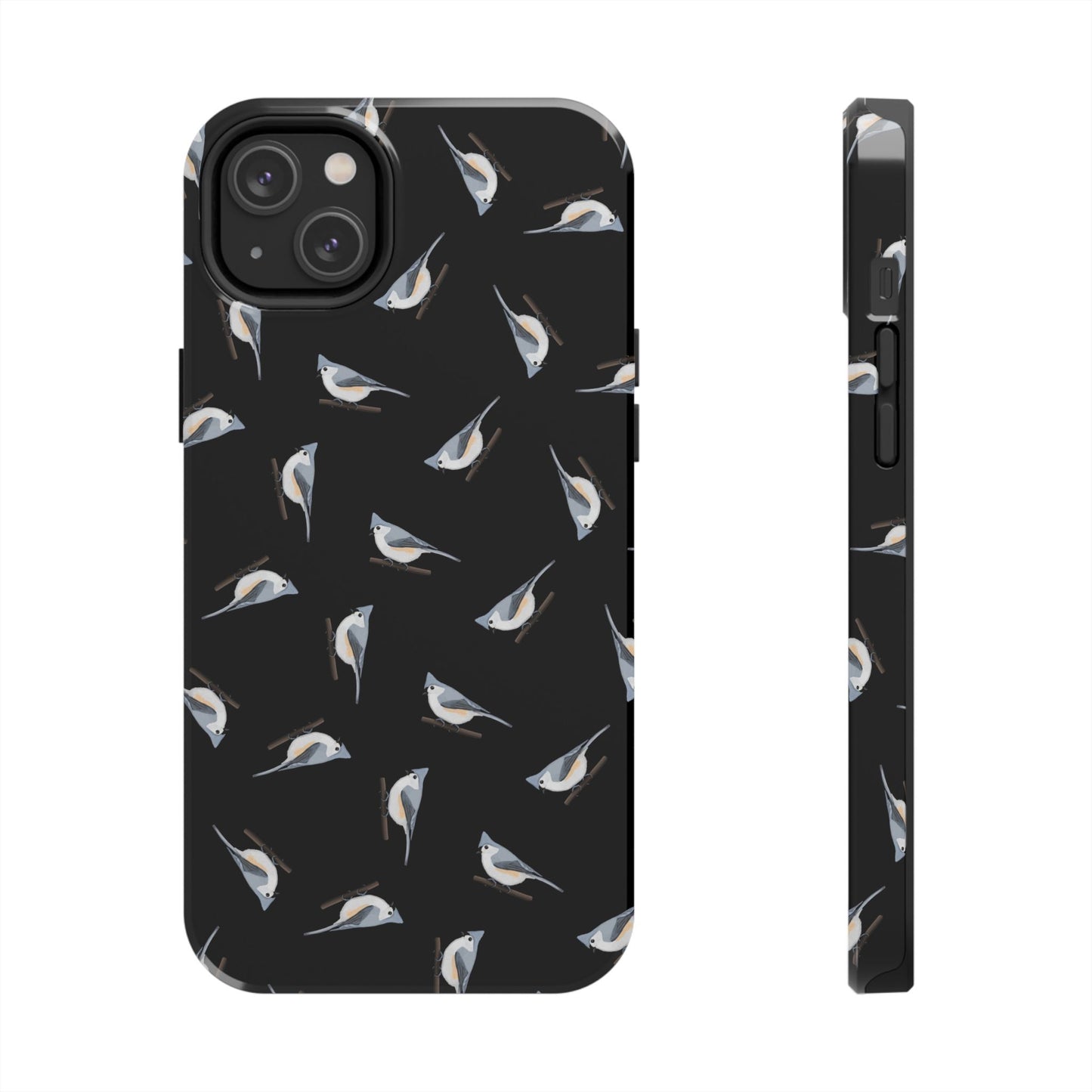 Tufted Titmouse iPhone Case Black – Premium Tough Phone Cover for Bird Lovers