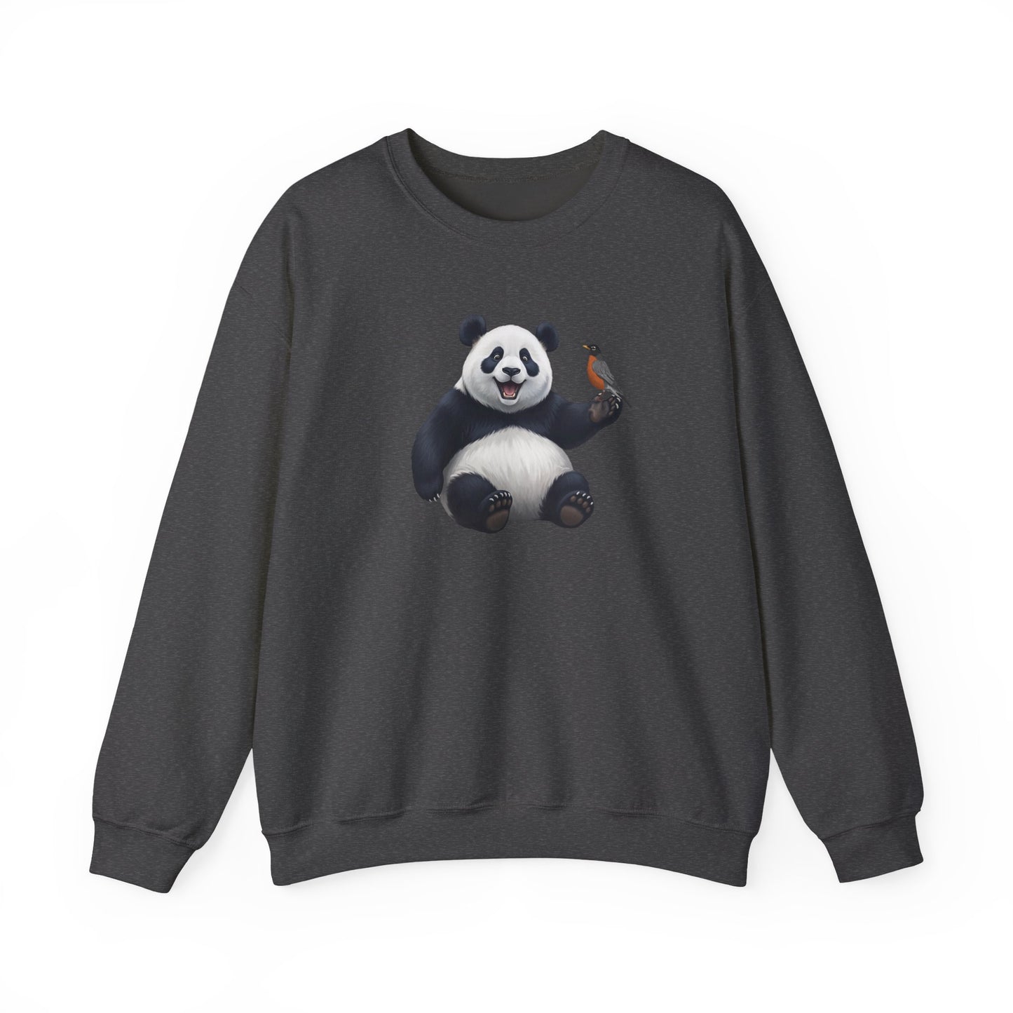 Panda Bear with an American Robin Sweatshirt Bird & Animal Lover