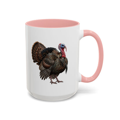 Thanksgiving Turkey Two-Tone Mug | Wild Turkey Bird Art Coffee Cup | Fall Gift