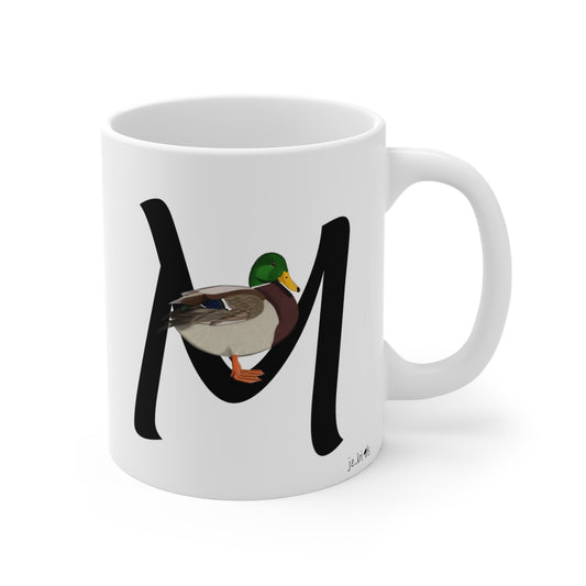 mallard letter m bird mug