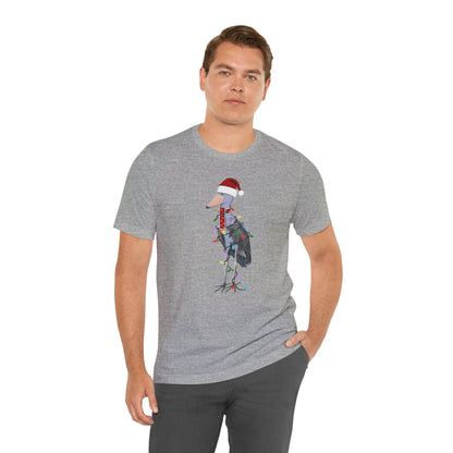 Shoebill with Fairy Lights Christmas Bird T-Shirt