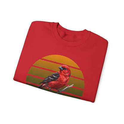 Scarlet Tanager Sweatshirt | Bird Watcher Crewneck | Unisex Songbird Gift for Bird Lovers