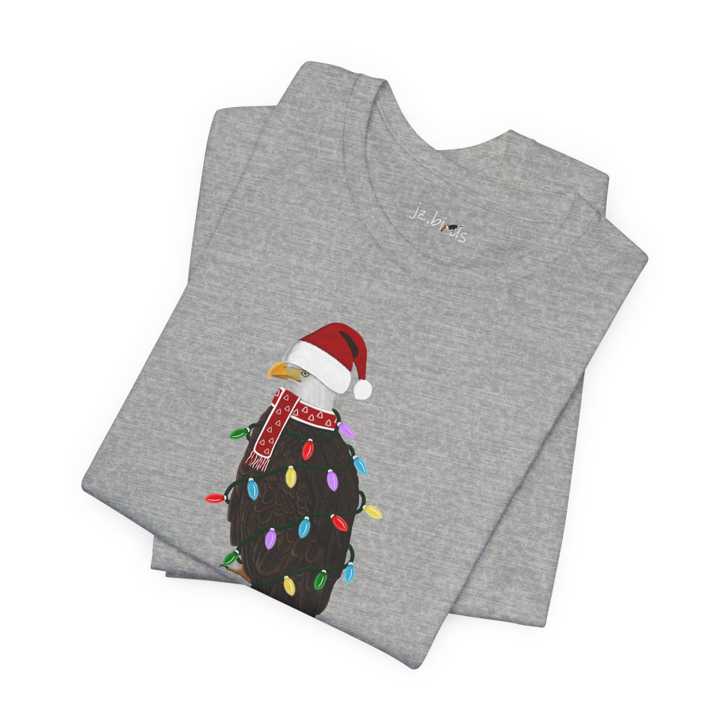 Bald Eagle with Fairy Lights Christmas Bird T-Shirt