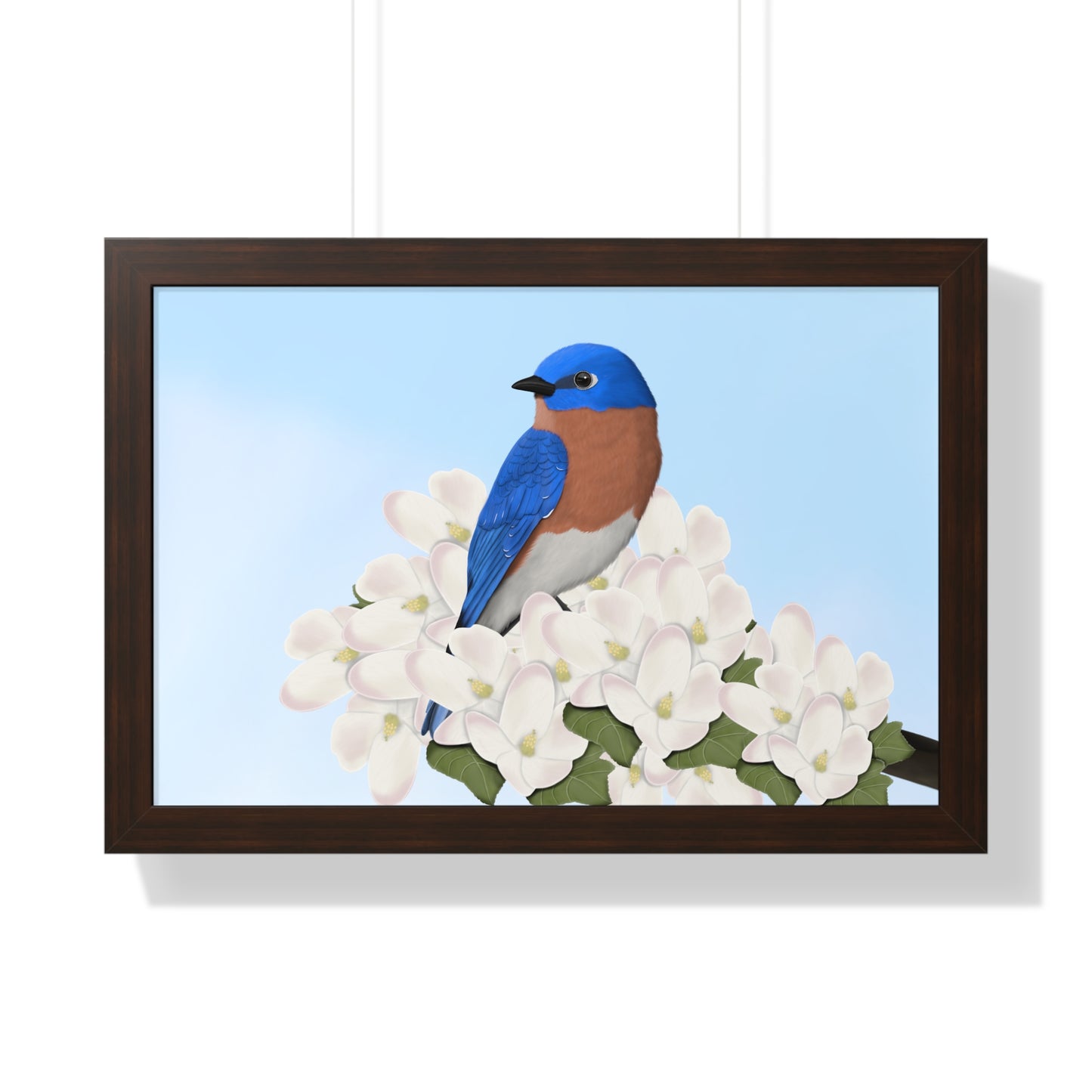 Eastern Bluebird Spring Blossoms Bird Framed Poster