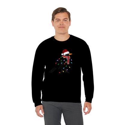 Blackbird with Fairy Lights Santa Claus Christmas Bird Sweatshirt